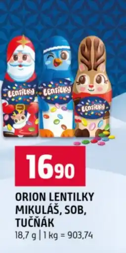 Terno Orion lentilky mikuláš, sob, tučňák nabídka