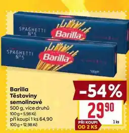 Billa Barilla Těstoviny semolinové 500 g nabídka