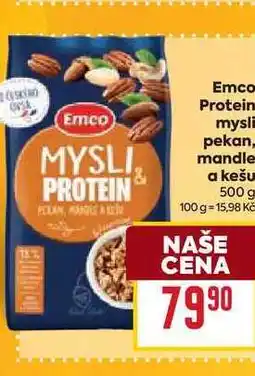 Billa Emco Protein mysli pekan mandle a kešu 500 g nabídka