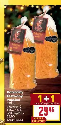 Billa Babiččiny těstoviny vaječné 330 g nabídka
