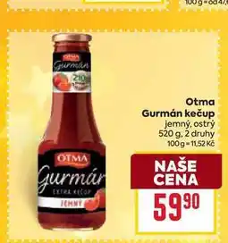 Billa Otma Kečup Gurmán 520g, vybrané druhy nabídka