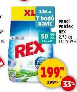 Penny Market PRACÍ PRÁŠEK REX, 2,75 kg nabídka