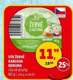 Penny Market SÝR ŽERVÉ KARLOVA KORUNA, 80 g nabídka