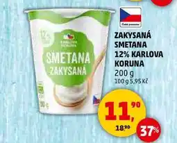 Penny Market ZAKYSANÁ SMETANA 12% KARLOVA KORUNA, 200 g nabídka