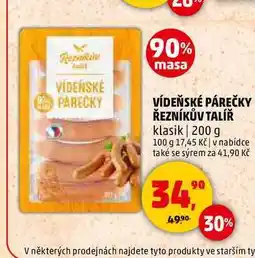 Penny Market VÍDEŇSKÉ PÁREČKY ŘEZNÍKŮV TALÍŘ, 200 g nabídka