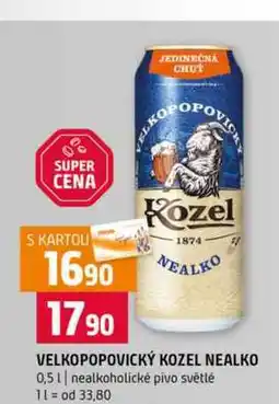 Terno VELKOPOPOVICKÝ KOZEL NEALKO 0,5l nealkoholické pivo světlé nabídka