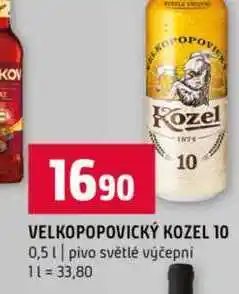 Terno VELKOPOPOVICKÝ KOZEL 10 0,5l pivo světlé výčepní nabídka