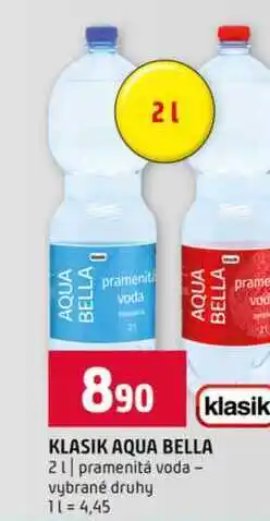 Terno KLASIK AQUA BELLA 2l pramenitá voda vybrané druhy nabídka