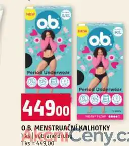 Terno 0.B. MENSTRUAČNÍ KALHOTKY 1ks vybrané druh nabídka