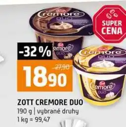 Terno ZOTT CREMORE DUO 190 g vybrané druhy nabídka