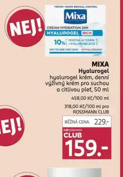 Rossmann Mixa hyalurogel krém nabídka