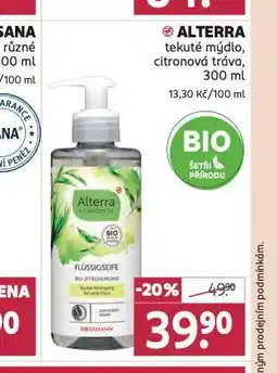 Rossmann Alterra tekuté mýdlo nabídka