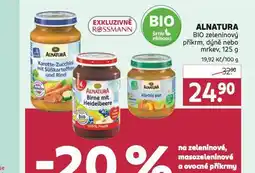 Rossmann Alnatura bio zeleninový příkrm nabídka