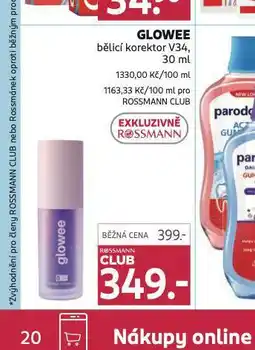 Rossmann Glowee bělicí korektor nabídka