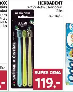 Rossmann Hrbadent svítící dětský kartáček nabídka