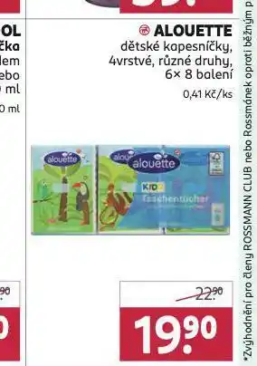 Rossmann Alouette dětské kapesníčky nabídka