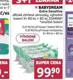 Rossmann Babydream extra sensitive dětské vlhčené ubrousky nabídka