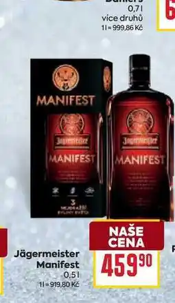 Billa Jägermeister Manifest 0,5l nabídka