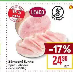Billa Zámecká šunka z pultu lahůdek cena za 100 g nabídka