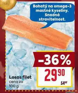 Billa Losos filet cena za 100 g nabídka