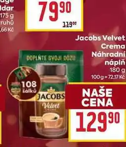 Billa Jacobs Velvet Crema Náhradní náplň 180 g nabídka