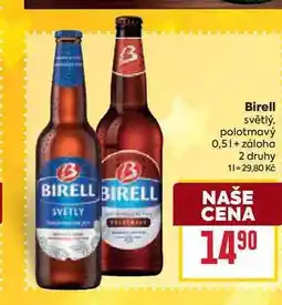 Billa Birell světlý, polotmavý 0,5l nabídka