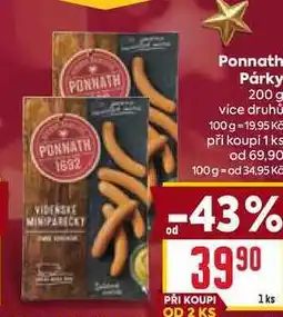 Billa Ponnath Párky 200 g nabídka