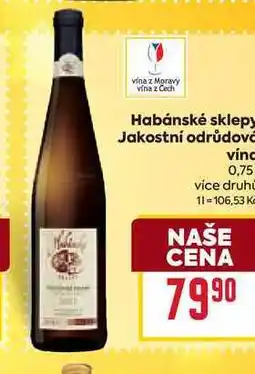 Billa Habánské sklepy Jakostní odrůdove víno 0,75l nabídka