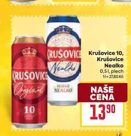 Billa Krušovice Nealko 0,51, plech nabídka