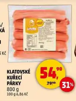 Penny Market KLATOVSKÉ KUŘECÍ PÁRKY, 800 g nabídka