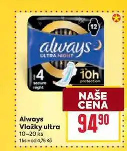 Billa Always Vložky ultra 10-20 ks nabídka