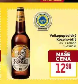 Billa Velkopopovický Kozel světlý 0,5l nabídka