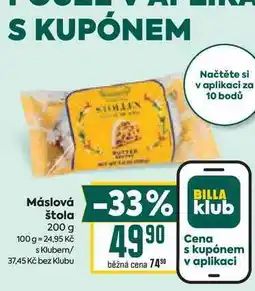Billa Máslová štola 200 g nabídka