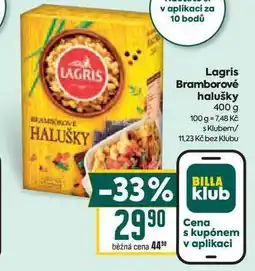 Billa Lagris Bramborové halušky 400 g nabídka