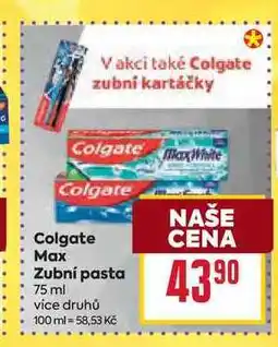 Billa Colgate Max Zubní pasta 75 ml nabídka