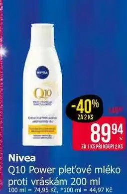 Teta Nivea Q10 Power pleťové mléko proti vráskám 200 ml nabídka
