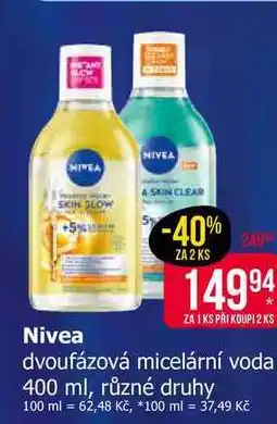 Teta Nivea dvoufázová micelární voda 400 ml, různé druhy nabídka