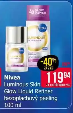 Teta Nivea Luminous SkinGlow Liquid Refiner bezoplachový peeling 100 ml nabídka
