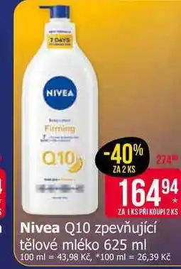 Teta Nivea Q10 zpevňující tělové mléko 625 ml nabídka