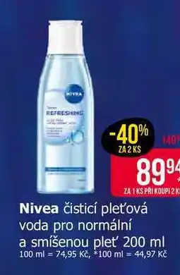 Teta Nivea čisticí pleťová voda pro normální a smíšenou pleť' 200 ml nabídka