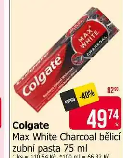 Teta Colgate Max White Charcoal bělicí zubní pasta 75 ml nabídka