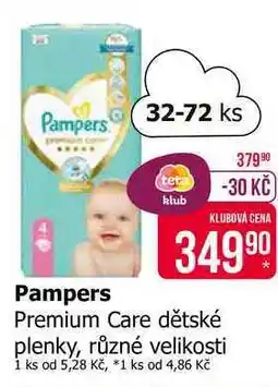 Teta Pampers Premium Care dětské plenky, různé velikosti nabídka