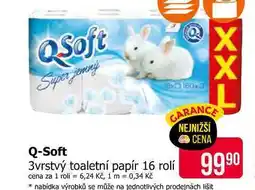 Teta QSoft Super jemný 3vrstvý toaletní papír 16 rolí nabídka