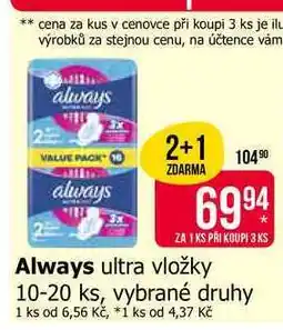 Teta Always ultra vložky 10-20 ks, vybrané druhy nabídka