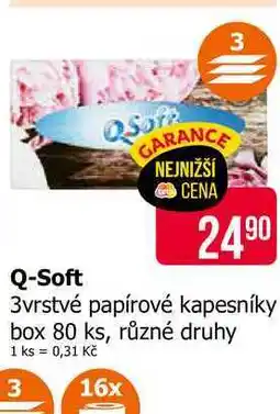 Teta Q-Soft 3vrstvé papírové kapesníky box 80 ks, různé druhy nabídka