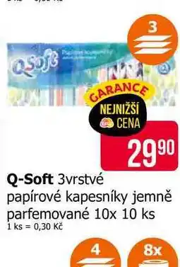 Teta Q-Soft 3vrstvé papírové kapesníky jemně parfemované 10x 10 ks nabídka