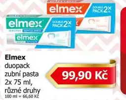 Teta Elmex duopack zubní pasta 2x 75 ml, různé druhy nabídka