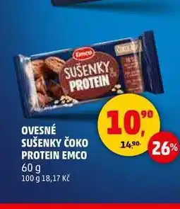 Penny Market OVESNÉ SUŠENKY ČOKO PROTEIN EMCO, 60 g nabídka