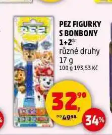 Penny Market PEZ FIGURKY S BONBONY 1+2, 17 g nabídka