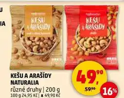 Penny Market KEŠU A ARAŠÍDY NATURALIA, 200 g nabídka